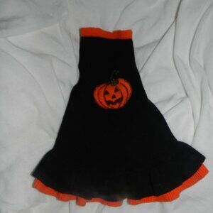 Dog Pet Black/Orange Pumpkin Sweater sz Medium Tucker & Ace 🆕SHIPS FAST😮‍💨⚡